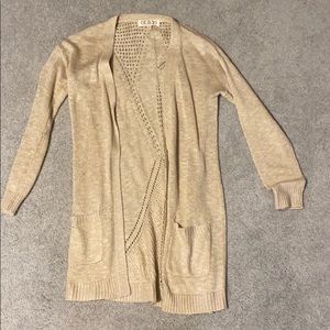 Long tan cardigan